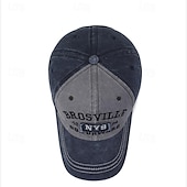 economico Cappellino da baseball da uomo-Per uomo Cappellino da baseball Cappello da sole Cappello da camionista Nero Blu Misto poliestere / cotone Con ricami Vintage Di tendenza Informale Strada Giornaliero Alfabetico Regolabile Crema