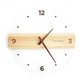 cheap Wall Accents-Wooden Wall Clock Nordic Simple Wall Clock Minimalist Simple Design Decorative Wall Clock Living Room Decor 40 CM