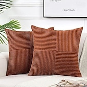 economico Tendenze cuscini-morbidi cuscini decorativi in velluto a coste a punto croce con decorazioni rustiche bohémien, morbide custodie quadrate per divano letto
