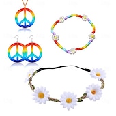 abordables Accessoires et plus-Rétro Vintage Années 1970 Disco Costume de cosplay Collier Bandeau Femmes Fille Jour des Rois Halloween Carnaval Mascarade Fête / Soirée Fête Défilé de la Fierté Adolescent Adulte Plus d&#039;accessoires