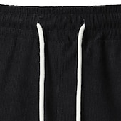 abordables Bermudas estilo casual-Hombre Pantalón corto Pantalones cortos casuales Pantalones cortos de pana Bolsillo Correa Cintura elástica Plano Comodidad Corto Festivos Playa Fin de semana Moda Casual Negro Amarillo Microelástico