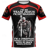 cheap Retro Graphic-Knights Templar Warriors T-shirt Print 3D Graphic For Men&#039;s Adults&#039; Carnival Masquerade 3D Print Casual Daily