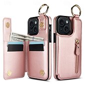 Χαμηλού Κόστους iPhone Θήκες-τηλέφωνο tok Για iPhone 16 iPhone 15 Pro Max iPhone 14 13 12 11 Pro Max Plus Mini SE Θήκη κάρτας πορτοφολιού Φερμουάρ Σταντ ποδηλάτου Υποδοχή κάρτας Ρετρό TPU PU δέρμα