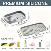 economico Utensili e gadget da cucina-1 organizer multiuso per lavello in silicone: portasapone drenabile con spazzola e porta spugna per cucina &amp; bagno