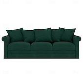baratos Cobertura de Sofa-Capa de Sofá de Veludo de 3 Lugares Sólida Almofadada