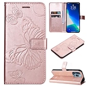 お買い得  iPhone用ケース-iPhone 16e用の電話ケース iPhone 16 iPhone 15 Pro Max iPhone 14 13 12 11 Pro Max Plus Mini SE 財布ケース 磁石フルボディ保護 ウォレットストラップ バタフライ TPU PUレザー