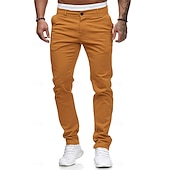 billiga Chinos-Herr Långbyxor Kinesiska Byxor Joggarbyxor Rakt ben Geometri Andningsfunktion Mjuk Ankellång Hem Dagligen Stylish Klassisk Stil Smal Svart Vit Medium Midja Microelastisk