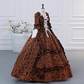 cheap Dresses-Gothic Victorian Vintage Inspired Dress Party Costume Prom Dress Princess Shakespeare Solid Color Ball Gown Women&#039;s Halloween Carnival Valentine&#039;s Day Party Evening Party Masquerade Adults&#039; Dress All