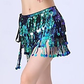 billige Magedanskostyme-Magedans Dansetilbehør Belte Glimmer Holder Ledning Ren Farge Dame Ytelse Trening Høy Polyester Paljetter