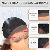 economico Parrucche lace sintetiche-Parrucca in pizzo sintetico Liscio Stile 26 pollice Marrone Parte di mezzo 13 * 4 Chiusura Parrucca Per donna Parrucca Marrone chiaro Marrone scuro Nero - marrone