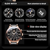 Недорогие Кварцевые часы-Новые часы Olevs Brand Men&#039;s с светящимся хронографом календарем 24 часа многофункциональными кварцевыми часами для бизнеса керамические водонепроницаемые наручные часы