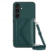 billiga Skal och fodral till Samsung-telefon fodral Till Samsung Galaxy S24 S23 S22 S21 Ultra Plus A55 A35 A25 A15 5G A54 A34 A14 A53 A33 A23 A13 S25 Ultra Skal med stativ med snodd Kortplats Kontor / företag TPU PU läder