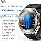 cheap Smartwatch-696 FD02 Smart Watch 1.46 inch Smartwatch Fitness Running Watch Bluetooth ECG+PPG Pedometer Call Reminder Compatible with Android iOS Women Men Hands-Free Calls Message Reminder IP 67 50mm Watch Case