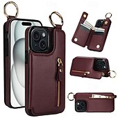 Χαμηλού Κόστους iPhone Θήκες-τηλέφωνο tok Για iPhone 16 iPhone 15 Pro Max iPhone 14 13 12 11 Pro Max Plus Mini SE Θήκη κάρτας πορτοφολιού Φερμουάρ Σταντ ποδηλάτου Υποδοχή κάρτας Ρετρό TPU PU δέρμα