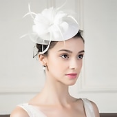 voordelige Fascinators-hoofdbanden fascinators hoeden sinamay bowler / cloche hoed schotelhoed pillendoosjepet bruiloft theekransje elegante bruiloft met veren bloemen hoofddeksel hoofddeksels