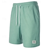 abordables Bermudas estilo casual-Hombre Pantalón corto Pantalones cortos casuales Pantalones cortos de pana Bolsillo Correa Cintura elástica Plano Comodidad Corto Festivos Playa Fin de semana Moda Casual Negro Amarillo Microelástico