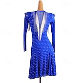 abordables Tenues de danse latine-Danse latine Robe Cristaux / Stras Femme Utilisation Usage quotidien manche longue Spandex