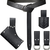 Medieval Renaissance Waist Belt Viking Fancy Dress Men's Women's Unisex Celtic Viking Halloween Carnival Masquerade Performance Party LARP Adults' Waist Belt Sscabbard All Seasons4