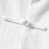 economico Casual da lavoro-Per uomo Camicia Camicia di lino Camicia con colletto cinese Camicia con colletto alla coreana Camicia casual Camicia di cotone Semplice Vacanza Camicia hawaiana Nero Bianco Blu marino Beige Manica