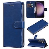 Недорогие Чехлы для Samsung-телефон Кейс для Назначение SSamsung Galaxy S24 S23 S22 S21 S20 Ultra Plus FE A54 A34 A14 S25 Ультра Кошелек для карт Магнитный Полная защита тела с ремешком на запястье Ретро ТПУ Кожа PU