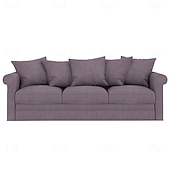 baratos Cobertura de Sofa-Capa de Sofá de Veludo de 3 Lugares Sólida Almofadada