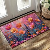 cheap Doormats-Wedding Oil Painting Flowers Doormat Non-Slip Oil Proof Rug Indoor Outdoor Mat Bedroom Decor Bathroom Mat Entrance Rug Door Mat