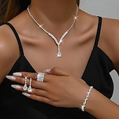 levne Příslušenství a další-Sady šperků 5ks Štras Slitina Prstýnky Náušnice Náhrdelníky Náramky Dámské Elegantní Vinobraní Módní Geometrické Geometrický Sada šperků Pro Párty Výročí Svatební host