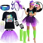levne oblečení-Retro Disko 80. léta Úbory Doplňky Party Girl 80. let Dámské Karnevalový kostým předvečer Všech svatých Karneval Plesová maškaráda Večírek loučení se svobodou nevěsty Pride Parade Dospělé Taška Kostým
