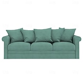 baratos Cobertura de Sofa-Capa de Sofá de Veludo de 3 Lugares Sólida Almofadada