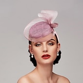 abordables Fascinators-Serre-têtes Chapeaux Fascinateurs Toile Chapeau à Assiette Mariage Thé Fête de Courses Journée des Femmes Avec Nœuds Couronne de Fleurs Robe pour Impressionner Robe de Jour de Course