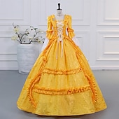 cheap Dresses-Gothic Victorian Vintage Inspired Dress Party Costume Prom Dress Princess Shakespeare Solid Color Ball Gown Women&#039;s Halloween Carnival Valentine&#039;s Day Party Evening Party Masquerade Adults&#039; Dress All