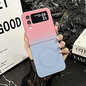 お買い得  サムスン用ケース-Samsung Galaxy Z Flip 6 Z Flip 5 Z Flip 4 Z Flip 3 用の電話ケース バックカバー ワイヤレス充電サポート ショックプルーフ カラーグラデーション TPU