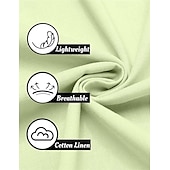 economico Classico-Per uomo Camicia Camicia di lino Camicia Estiva Abbigliamento da spiaggia Camicia con Bottoni Semplice Vacanza Casuale Nero Bianco Blu Verde Manica Lunga Bavero Primavera &amp; Estate Abbigliamento