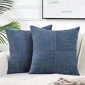 economico Tendenze cuscini-morbidi cuscini decorativi in velluto a coste a punto croce con decorazioni rustiche bohémien, morbide custodie quadrate per divano letto