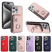 cheap iPhone Cases-Phone Case For iPhone 16 iPhone 15 Pro Max Plus iPhone 14 13 12 11 Pro Max Plus Mini SE Back Cover with Stand Holder with Wrist Strap Card Slot Retro TPU PU Leather