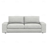 baratos Cobertura de Sofa-Capa de Sofá em Linho Sólido 2 Lugares 3 Lugares Com Estofamento de Algodão e Linho