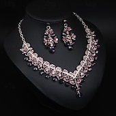 cheap Jewelry Sets-Jewelry Set 3pcs Alloy Earrings Necklace Women&#039;s Elegant Vintage Fashion Geometrical Geometric Jewelry Set For Wedding Party Anniversary