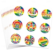 Rainbow Halloween Sticker LGBT LGBTQ Gay Lesbian Adults' Men's Women's Masquerade Pride Parade Pride Month Easy Halloween Costumes Dress Up 10