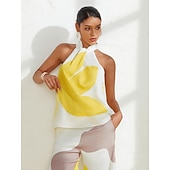 Χαμηλού Κόστους Γραφικό Τανκ-Γυναικεία Φλοράλ Διακοπές Καθημερινά Ρούχα Καθημερινά Αμάνικο Λευκό Άνθινο Στυλ Αμάνικο Λαιμός Καλοκαίρι