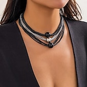 abordables Colliers-Collier Pendentif Plaqué argent Strass Femme Luxe Franges Franges Mariage Rond Colliers Tendance Pour Mariage Soirée