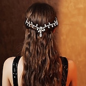 voordelige Accessoires voor haarstyling-kroon tiara&#039;s hikinauhat Helm Strass Legering Bruiloft Luxe Retro Met Kristaldetails Pure Kleur Helm Hoofddeksels
