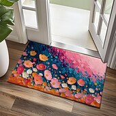 cheap Doormats-Wedding Oil Painting Flowers Doormat Non-Slip Oil Proof Rug Indoor Outdoor Mat Bedroom Decor Bathroom Mat Entrance Rug Door Mat