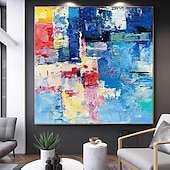 voordelige Abstracte schilderijen-grote wandkunst origineel met de hand geschilderd eigentijds abstract schilderij horizontaal verticaal enorm formaat kunst helder kleurrijk canvas kunst voor thuis kamerdecoratie