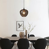 voordelige Eilandlichten-led kroonluchter eilandlicht 1/3/6/8/10/12 hoofden warm licht 25cm nordic restaurant creatieve persoonlijkheid lange lijn gerookte glazen lampen eetkamer woonkamer 110-240v