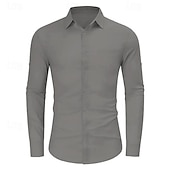 economico Casual da lavoro-Per uomo Camicia Camicia di lino Camicia casual Camicia di cotone Semplice Vacanza Camicia hawaiana Nero Bianco Rosa Blu Manica Lunga Collo ripiegato Primavera &amp; Autunno Abbigliamento Bottonato