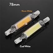 זול נורות גליל לד-נורת led r7s ניתנת לעמעום עמוק ללא הבהוב צינור זכוכית נורת זכוכית 78 מ&quot;מ בעוצמה גבוהה מנורת תירס r7s j78 להחליף אהילים אור הלוגן 220v