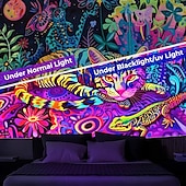 Χαμηλού Κόστους Μαύρισμα ταπετσαρία-blacklight ταπετσαρία uv αντιδραστική λάμψη στη σκοτεινή λάμψη πάρτι νέον φλαμίνγκο ζώο ψυχεδελικό trippy misty κρεμαστή ταπετσαρία τοίχου τοιχογραφία για κρεβατοκάμαρα σαλονιού