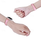 baratos Pulseiras de Apple Watch-Pulseira de joias Compatível com Pulseira Apple Watch 38mm 40mm 41mm 42mm 44mm 45mm 49mm Com Miçangas Ajustável Respirável Resina pulseira de substituição para iwatch Ultra 2 Series 9 8 7 SE 6 5 4 3
