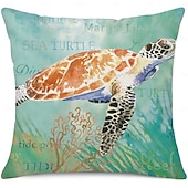 billige Putetrekk-dekorative putetrekk 4 stk sjødyr myk firkantet putetrekk putetrekk for soverom stue sofa sofastol