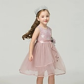 cheap Fairytale Theme Dresses-Kids Little Girls&#039; Dress Flower Swing Dress Party Birthday Daily Lace Ruffle Mesh Green White Pink Sleeveless Cute Princess Sweet Dresses Spring Summer 2-6 Years